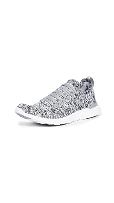 Shop Apl Athletic Propulsion Labs Techloom Breeze Sneakers In Heather Grey/pristine/white