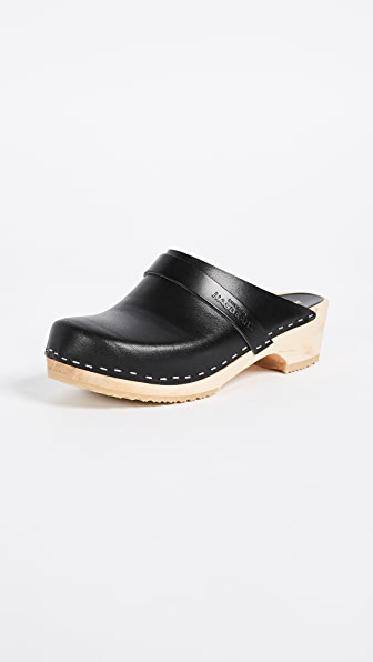 black swedish clogs