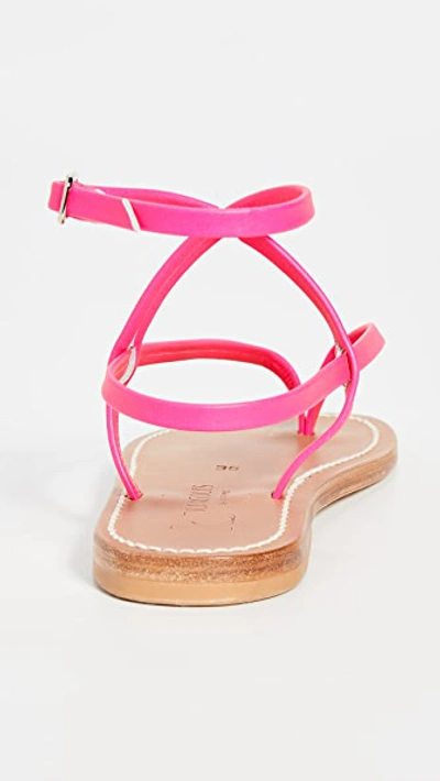 Shop Kjacques Delta Thong Sandals In Fluomat Rose