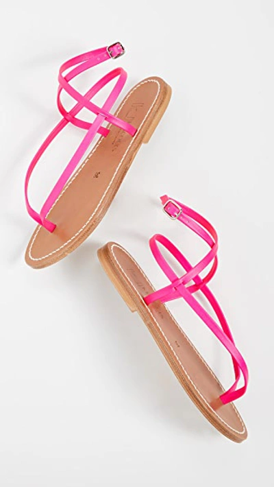 Shop Kjacques Delta Thong Sandals In Fluomat Rose