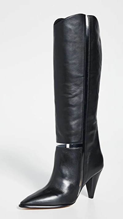 Shop Alexandre Birman Dora 90mm Boots In Black/transparent