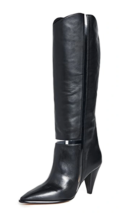 Shop Alexandre Birman Dora 90mm Boots In Black/transparent