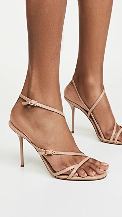 Shop Aquazzura Carolyne 95mm Sandals In Dark Nude