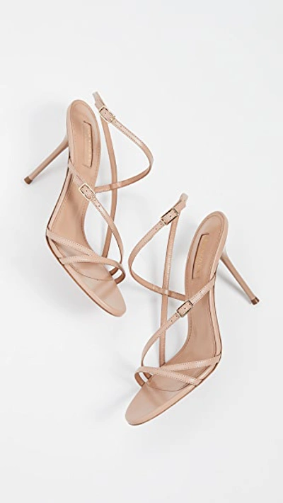 Shop Aquazzura Carolyne 95mm Sandals In Dark Nude