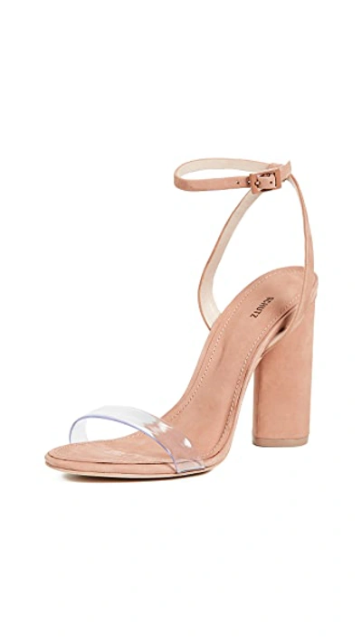 Shop Schutz Geisy Pvc Block Heel Sandals In Toasted Nut