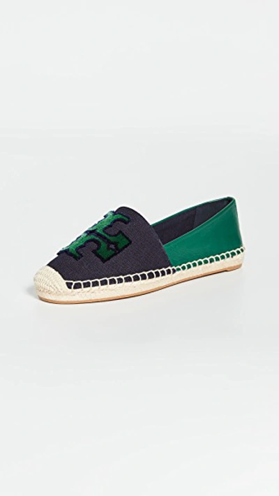 Shop Tory Burch Ines Fil Coupe Espadrilles In Perfect Navy/malachite