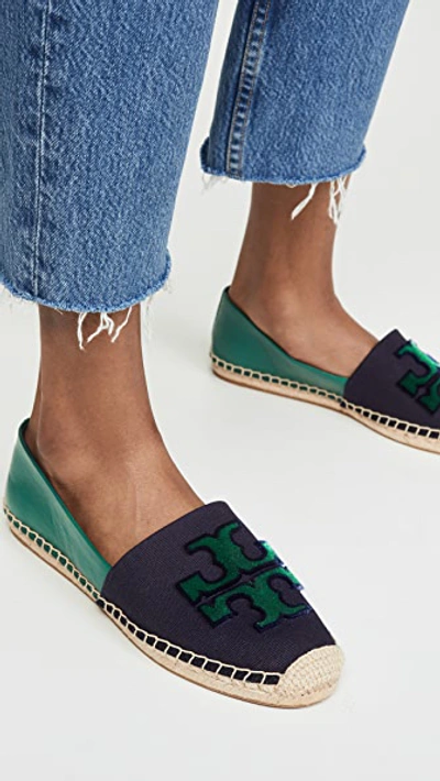 Shop Tory Burch Ines Fil Coupe Espadrilles In Perfect Navy/malachite