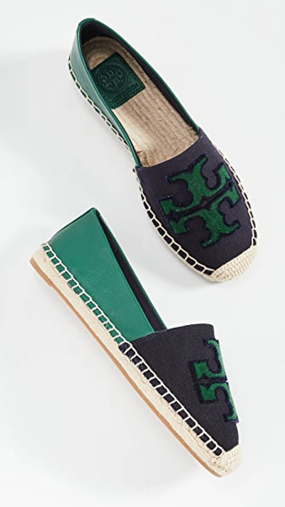 Shop Tory Burch Ines Fil Coupe Espadrilles In Perfect Navy/malachite