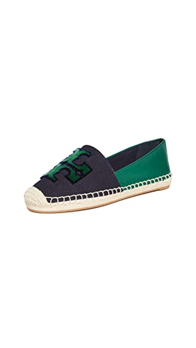 Shop Tory Burch Ines Fil Coupe Espadrilles In Perfect Navy/malachite