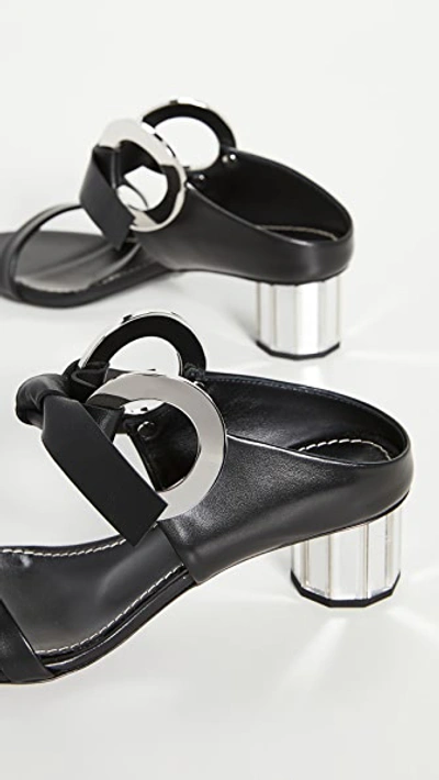 Shop Proenza Schouler Front Tie Mule Sandals In Black/mirror