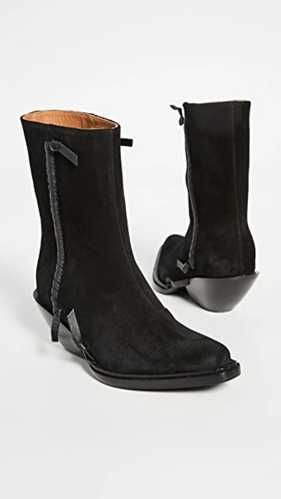 Shop Acne Studios Suede Ankle Booties In Black