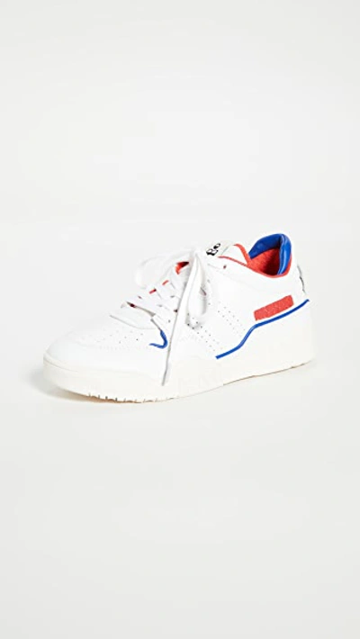 Shop Isabel Marant Emree Sneakers In White/red