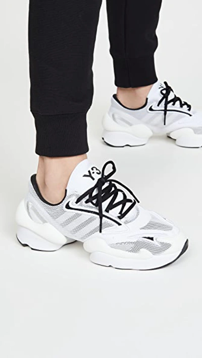 Shop Y-3 Ren Sneakers In Ftwrwhite/black/silvermet