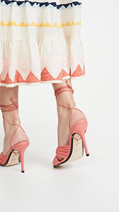 Shop Alevì Milano Vichy Sandals In Coral