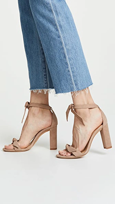 Alexandre Birman Clarita Bow-embellished Leather Sandals In Cameo