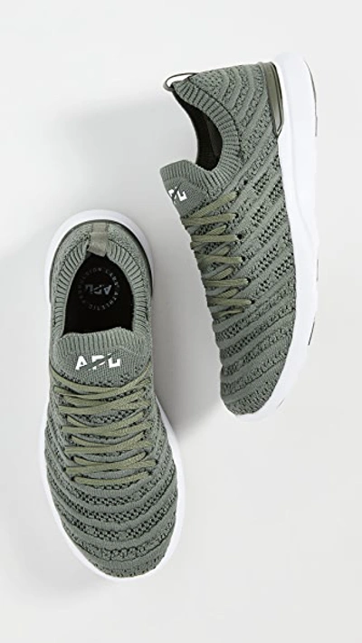 Shop Apl Athletic Propulsion Labs Techloom Wave Sneakers In Fatigue/white