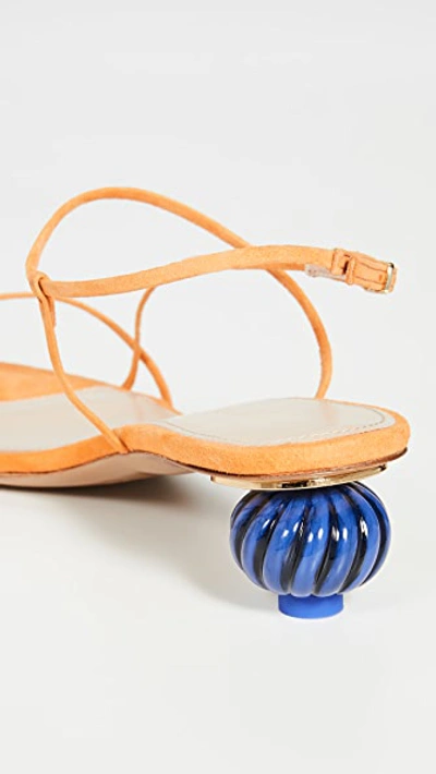 Shop Jacquemus Manosque Suede Sandals In Orange
