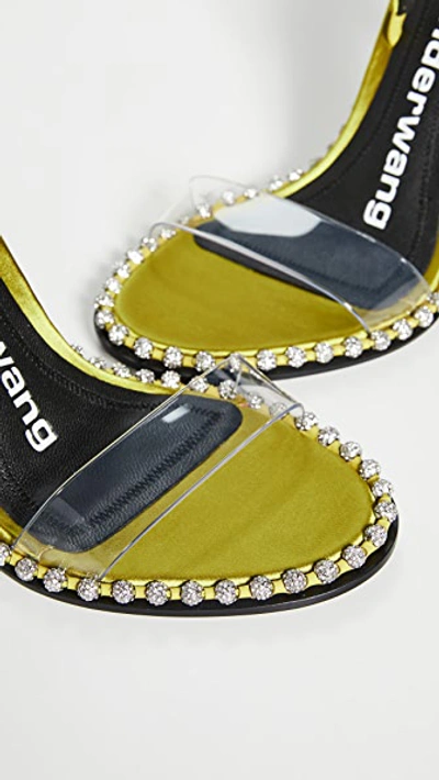 Shop Alexander Wang Nova Crystal Sandals In Chartreuse