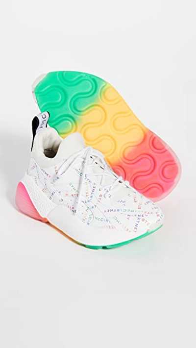 Shop Stella Mccartney Eclypse Laces Sneakers In White/rainbow