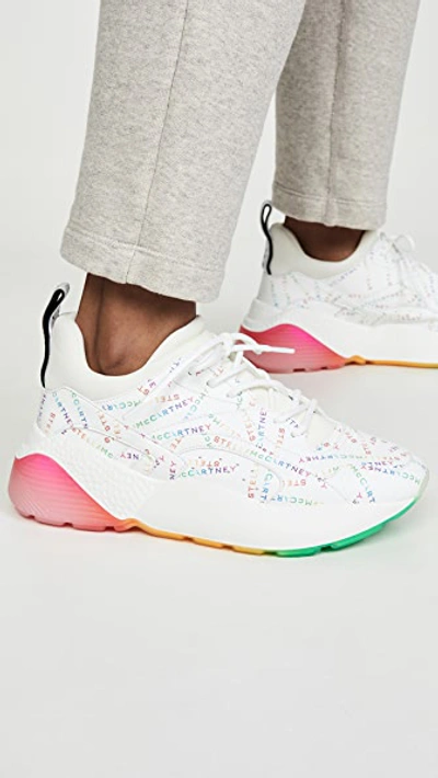 Shop Stella Mccartney Eclypse Laces Sneakers In White/rainbow