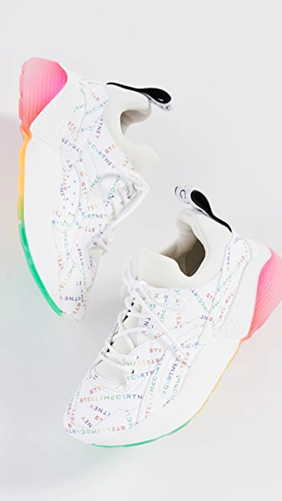 Shop Stella Mccartney Eclypse Laces Sneakers In White/rainbow