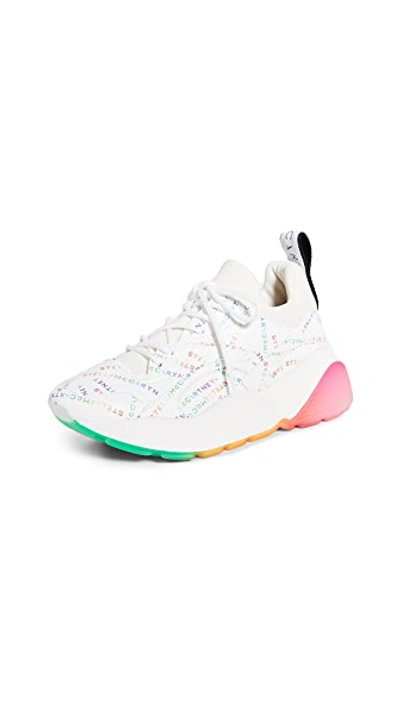 Shop Stella Mccartney Eclypse Laces Sneakers In White/rainbow