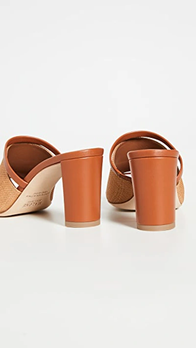 Shop Malone Souliers 70mm Demi Slides In Cognac/tan