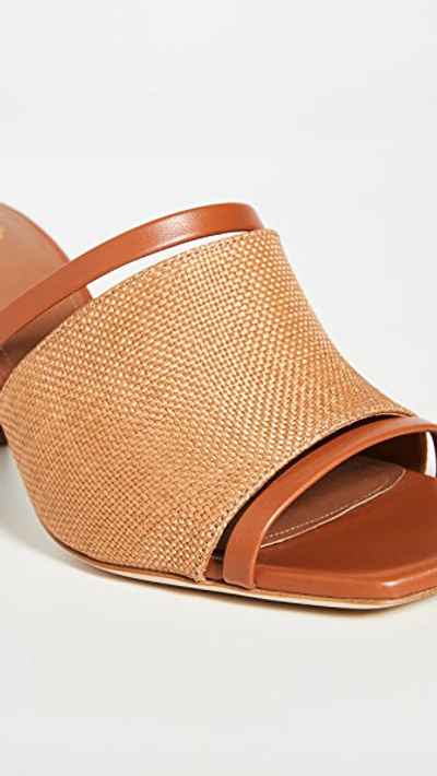 Shop Malone Souliers 70mm Demi Slides In Cognac/tan