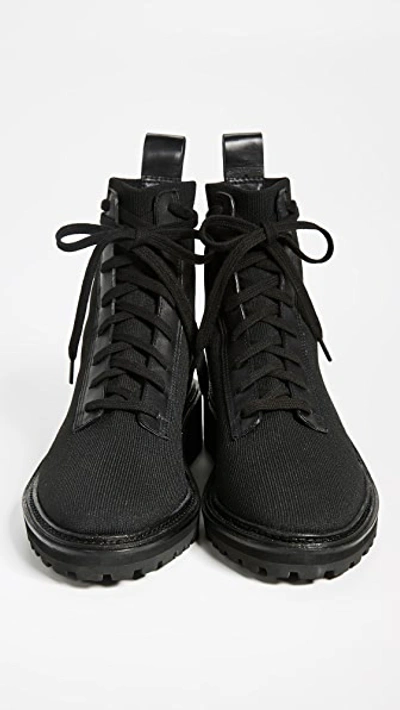 Shop Loeffler Randall Brady Stretch Knit Combat Boots In Black