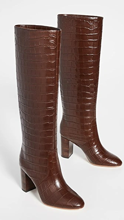 Shop Loeffler Randall Goldy Tall Boots In Dark Brown