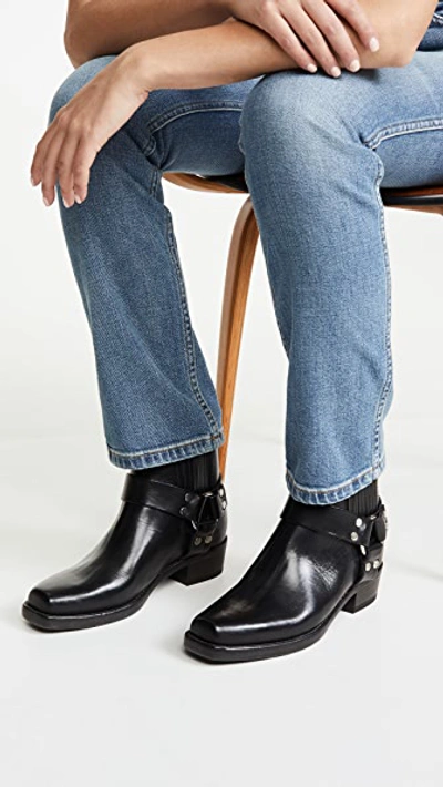 Re/done Cavalry Leather Ankle Boots In Black | ModeSens