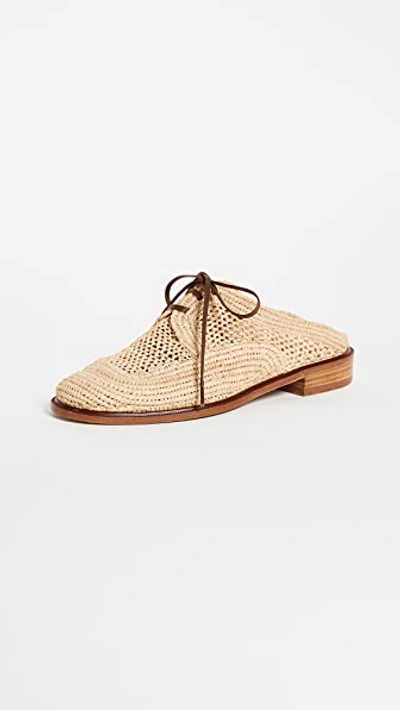 Shop Robert Clergerie Jaly Oxford Mules In Natural/gold