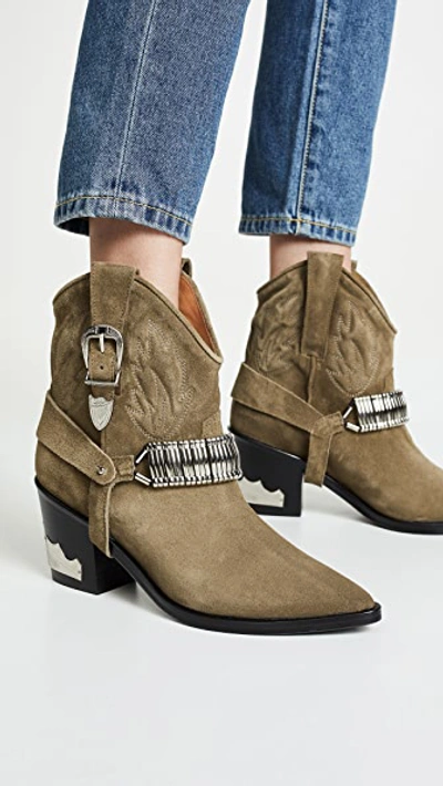 Shop Toga Harness Cowboy Boots In Yellow/khaki