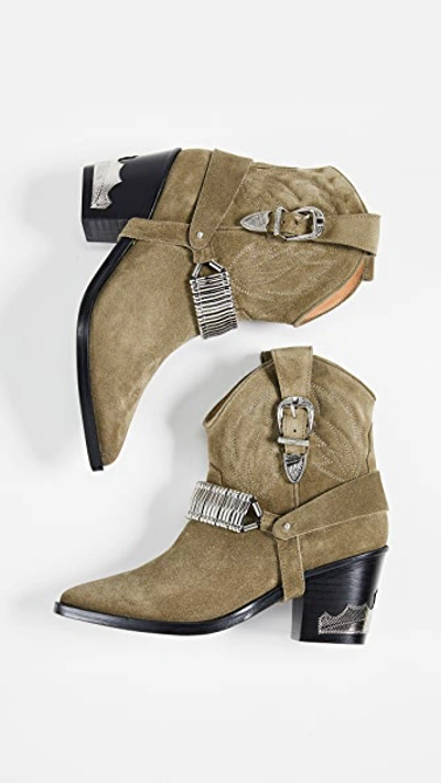 Shop Toga Harness Cowboy Boots In Yellow/khaki