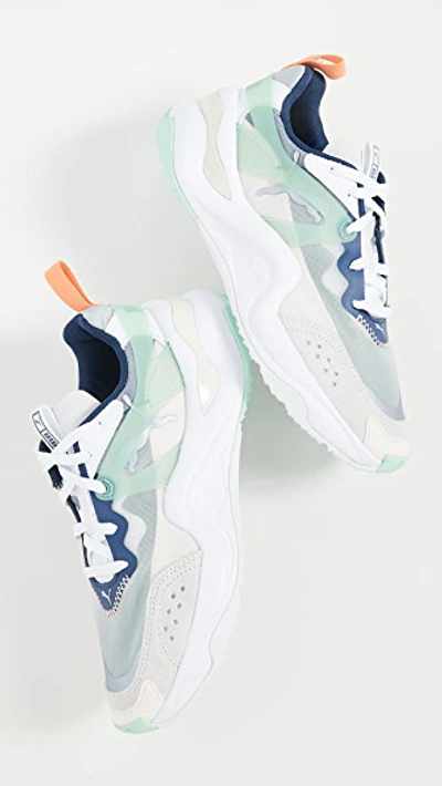 Shop Puma Rise Sneakers In White Mist/green Cantaloupe