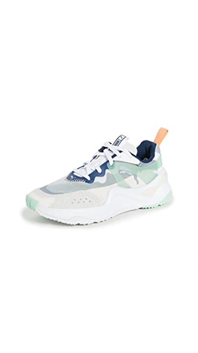 Shop Puma Rise Sneakers In White Mist/green Cantaloupe