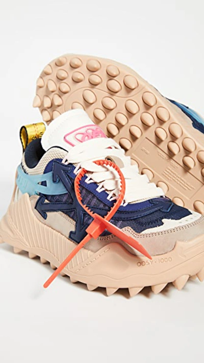 Shop Off-white Odsy-1000 Sneakers In Nude/blue