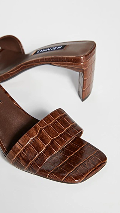 Senso Maisy I Croc-embossed Slide Sandals In Cocoa