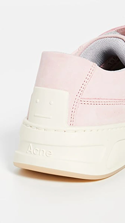 Shop Acne Studios Steffey Nubuck Sneakers In Lilac/white