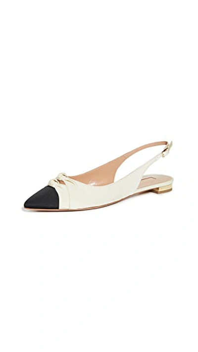 Shop Aquazzura Mondaine Sling Flats In Black/beige