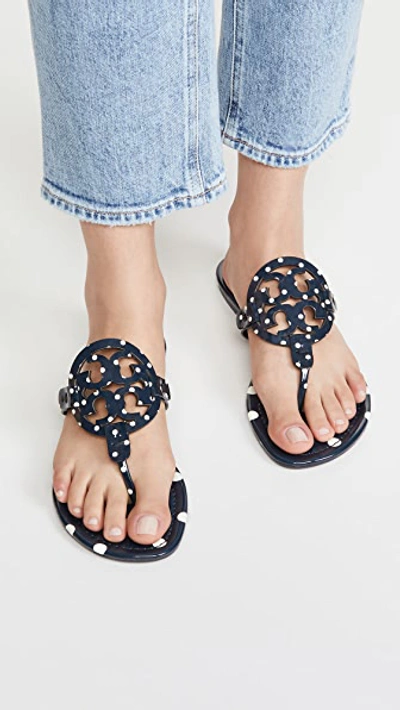 Shop Tory Burch Miller Flip Flops In Navy Classic Dot