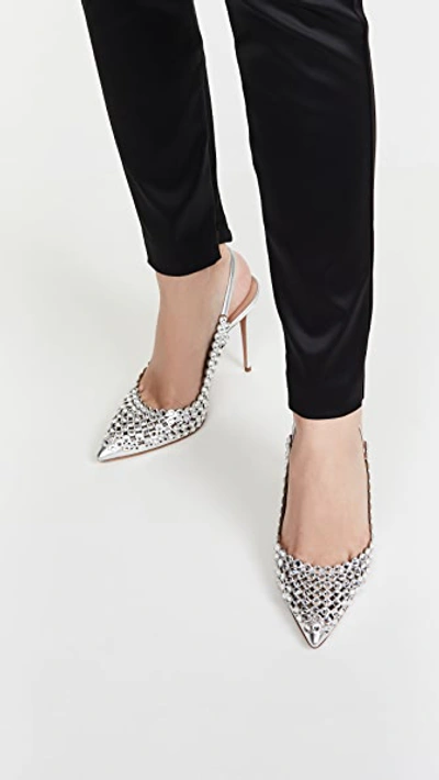 Shop Aquazzura 105mm Tequila Pumps In Silver