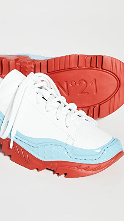 Shop N°21 Billy Sneakers In White/blue/red