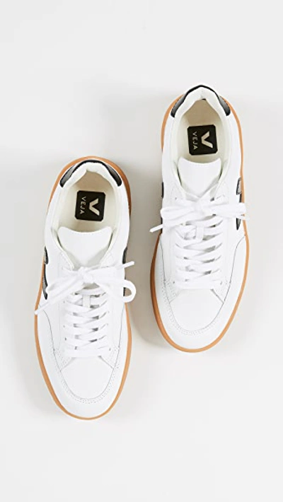 Shop Veja V-12 Sneakers In Extra White/black/natural Sole
