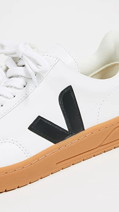 Shop Veja V-12 Sneakers In Extra White/black/natural Sole