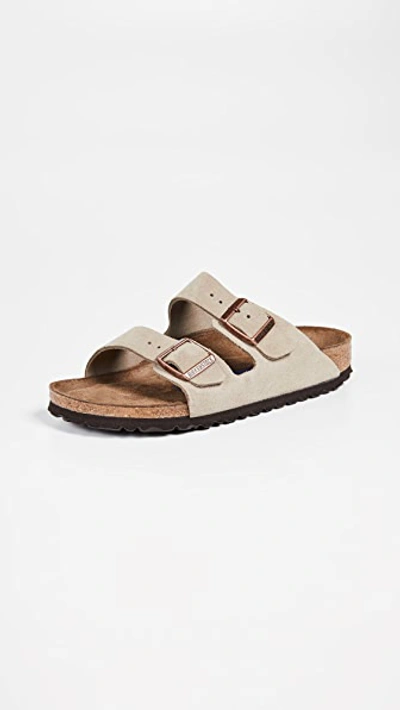 Birkenstock Arizona Soft Footbed Sandals Taupe In Taupe