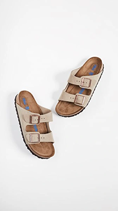 Birkenstock Arizona Soft Footbed Sandals Taupe In Taupe