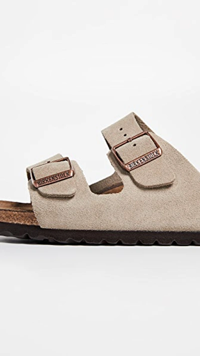 Birkenstock Arizona Soft Footbed Sandals Taupe In Taupe