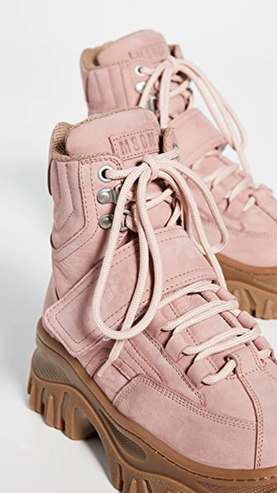 Shop Msgm Chunky Strap Sneaker Boots In Pink