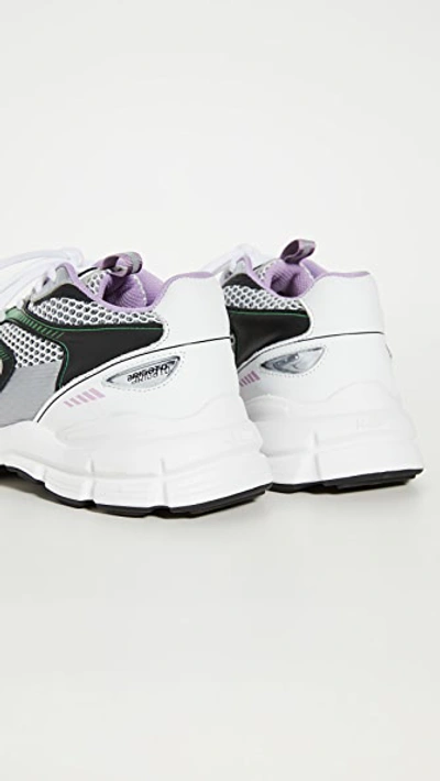 Shop Axel Arigato Marathon Sneakers In White/black/neon Green